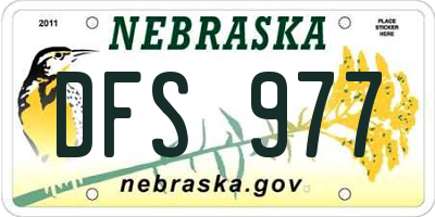 NE license plate DFS977