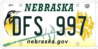 NE license plate DFS997