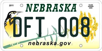 NE license plate DFT008