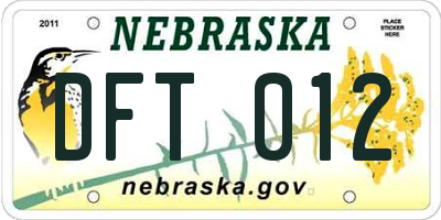 NE license plate DFT012
