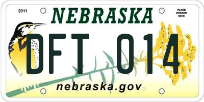 NE license plate DFT014