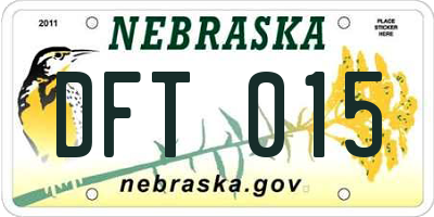 NE license plate DFT015