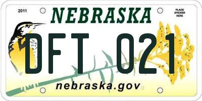 NE license plate DFT021