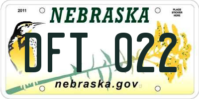 NE license plate DFT022