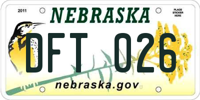 NE license plate DFT026