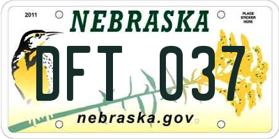 NE license plate DFT037