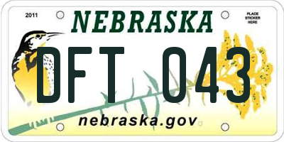 NE license plate DFT043