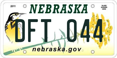 NE license plate DFT044