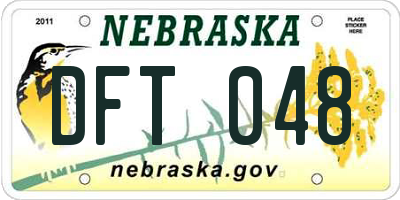 NE license plate DFT048