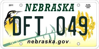 NE license plate DFT049