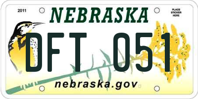 NE license plate DFT051
