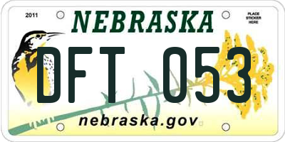 NE license plate DFT053