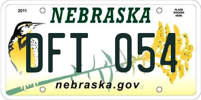 NE license plate DFT054