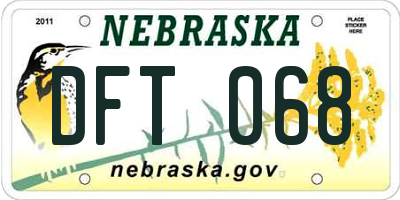 NE license plate DFT068