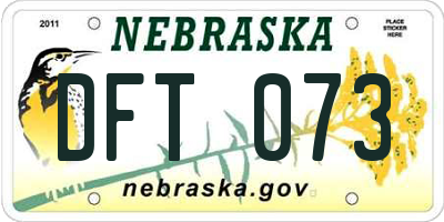 NE license plate DFT073