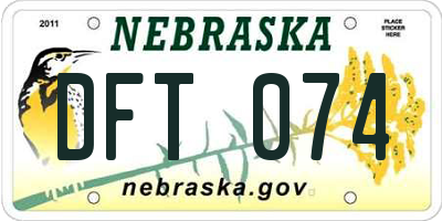 NE license plate DFT074