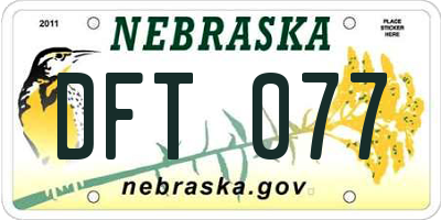 NE license plate DFT077