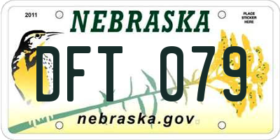 NE license plate DFT079