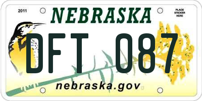 NE license plate DFT087