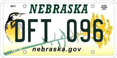 NE license plate DFT096