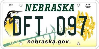 NE license plate DFT097