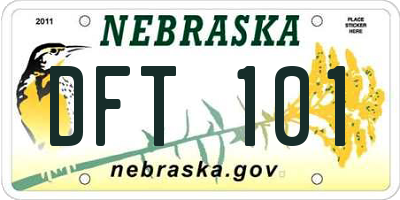 NE license plate DFT101
