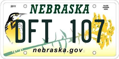 NE license plate DFT107