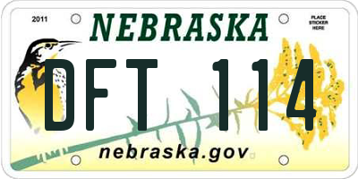 NE license plate DFT114