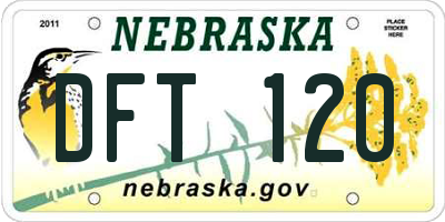 NE license plate DFT120
