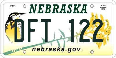 NE license plate DFT122