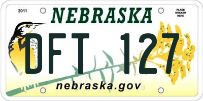 NE license plate DFT127