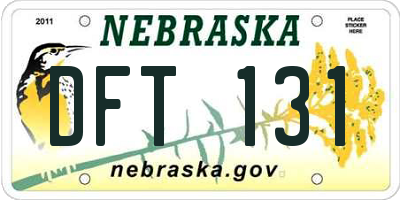 NE license plate DFT131