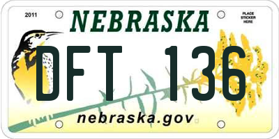 NE license plate DFT136