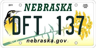 NE license plate DFT137