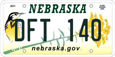 NE license plate DFT140