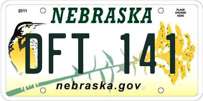 NE license plate DFT141