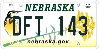 NE license plate DFT143