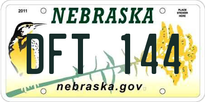 NE license plate DFT144