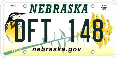 NE license plate DFT148