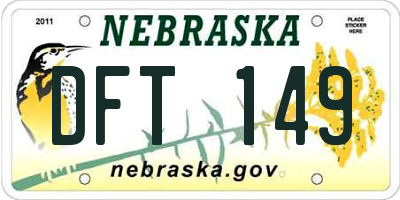 NE license plate DFT149