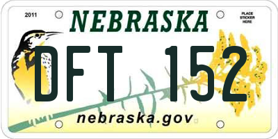 NE license plate DFT152