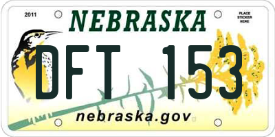 NE license plate DFT153