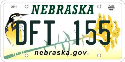 NE license plate DFT155