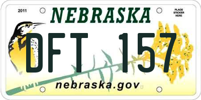 NE license plate DFT157
