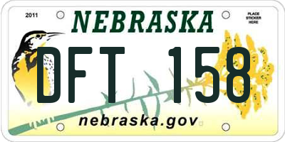 NE license plate DFT158