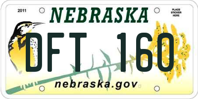 NE license plate DFT160