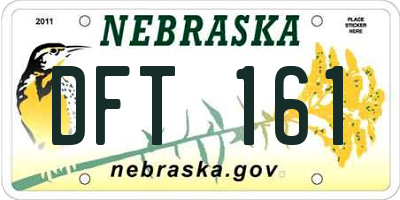 NE license plate DFT161
