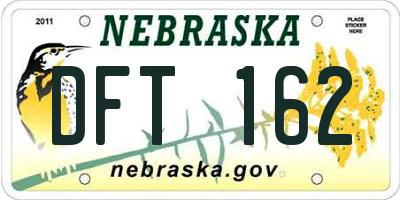 NE license plate DFT162