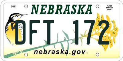 NE license plate DFT172