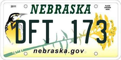 NE license plate DFT173